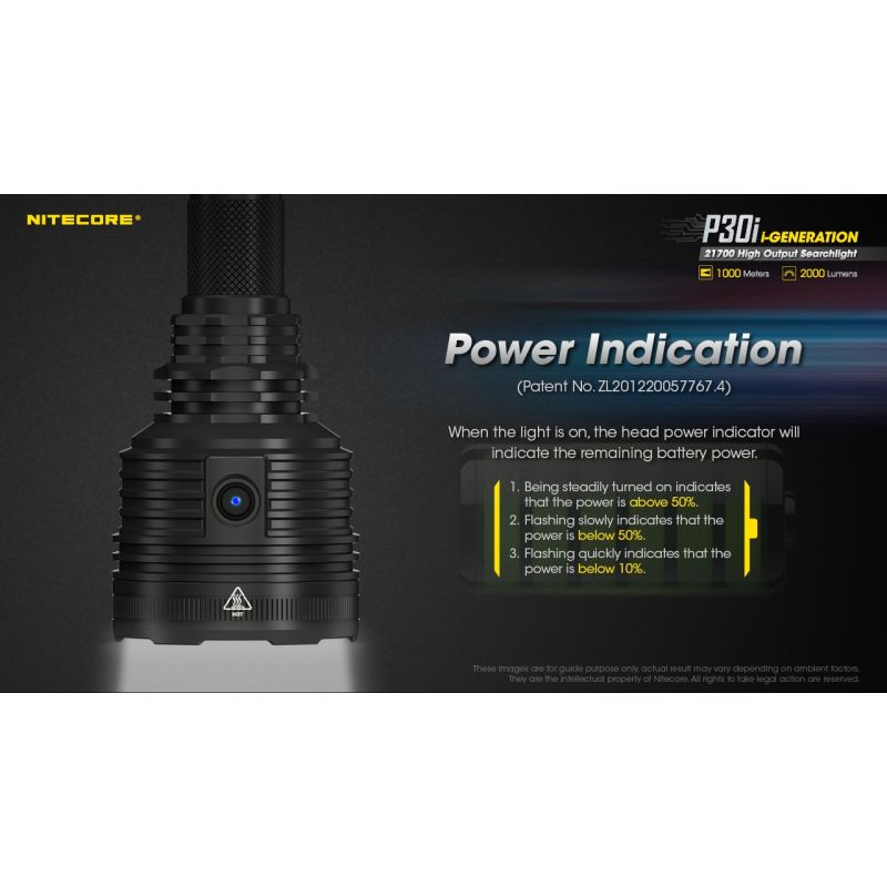 Nitecore P30i Torcia LED Tattica 2000 Lumen Fascio 1000 Metri Ideale per Illuminazione Outdoor Escursioni Notturne e Soccorso Tecnologia Ottica Avanzata Costruzione Robusta