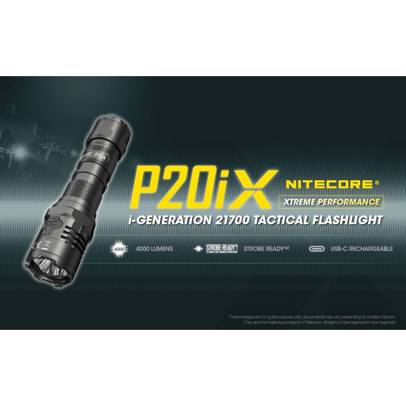 Nitecore P20iX Torcia Tattica 4000 Lumen con 4 x XP-L2 V6 LED USB-C Leggera per Emergenti e Outdoor Tecnologia Ottica di Precisione Modalità Stroboscopica