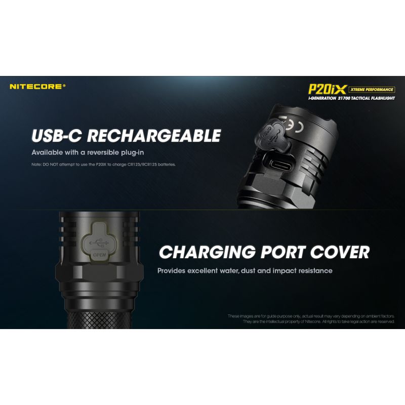Nitecore P20iX Torcia Tattica 4000 Lumen con 4 x XP-L2 V6 LED USB-C Leggera per Emergenti e Outdoor Tecnologia Ottica di Precisione Modalità Stroboscopica