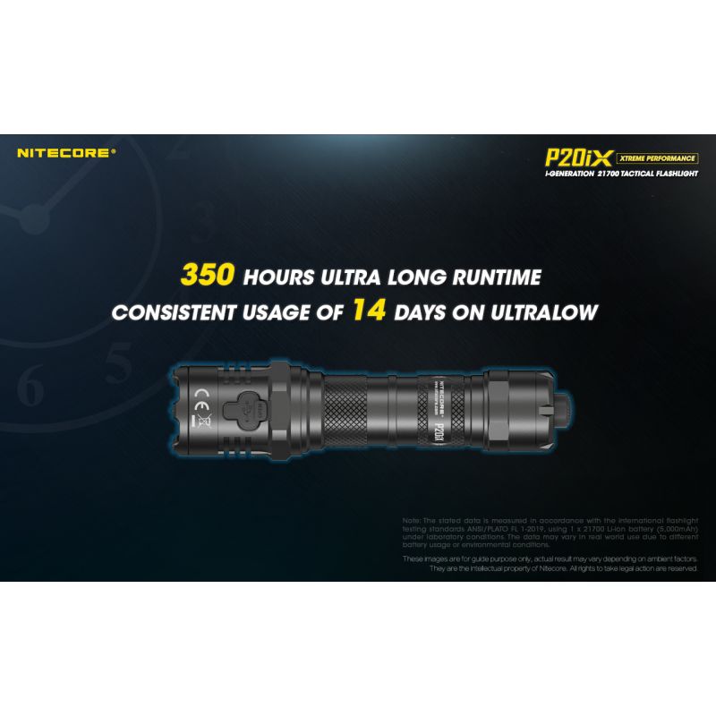 Nitecore P20iX Torcia Tattica 4000 Lumen con 4 x XP-L2 V6 LED USB-C Leggera per Emergenti e Outdoor Tecnologia Ottica di Precisione Modalità Stroboscopica