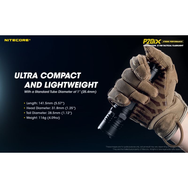 Nitecore P20iX Torcia Tattica 4000 Lumen con 4 x XP-L2 V6 LED USB-C Leggera per Emergenti e Outdoor Tecnologia Ottica di Precisione Modalità Stroboscopica