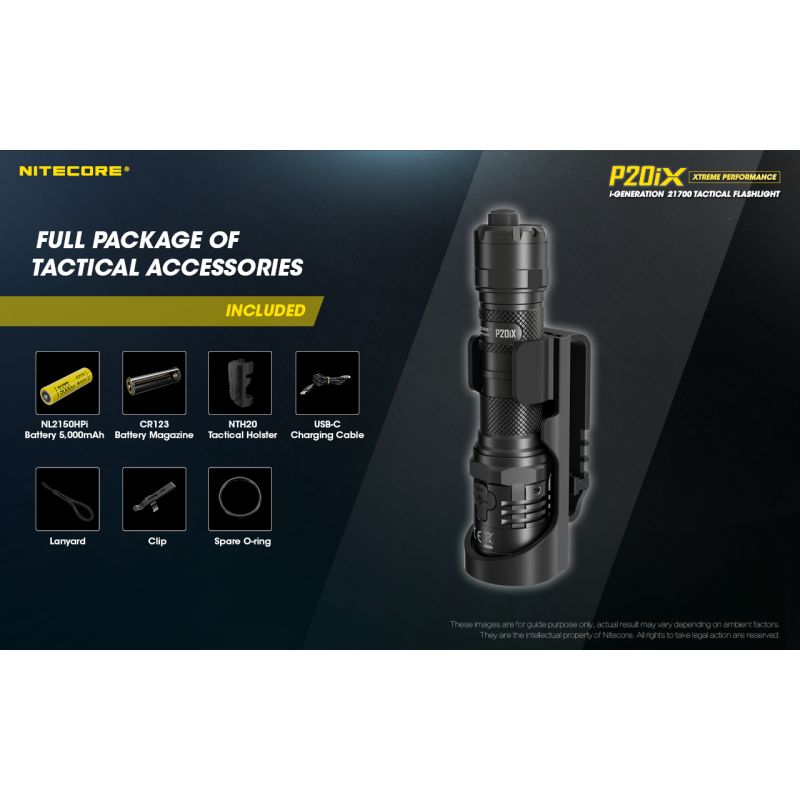 Nitecore P20iX Torcia Tattica 4000 Lumen con 4 x XP-L2 V6 LED USB-C Leggera per Emergenti e Outdoor Tecnologia Ottica di Precisione Modalità Stroboscopica
