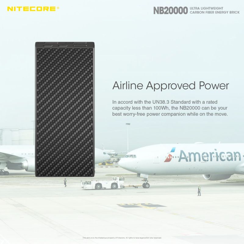 Nitecore NB20000 Power Bank 20000mAh QC Dual Port USB/USB-C Energia Mobile Veloce e Compatta Caricatore Smartphone e Gadget Outdoor Resistente Carica Multipla Leggero