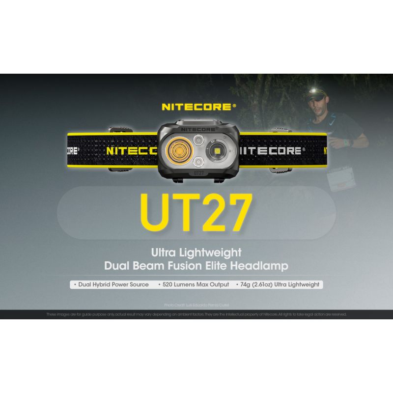 Nitecore UT27 Faro LED 520 Lumen Doppia Illuminazione per Avventurieri Alta Performance Outdoor e Escursionismo Autonomia Prolungata e Sicurezza in Ambienti Esterni Alta Visibilità