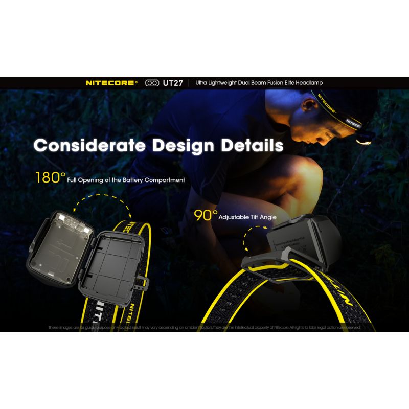 Nitecore UT27 Faro LED 520 Lumen Doppia Illuminazione per Avventurieri Alta Performance Outdoor e Escursionismo Autonomia Prolungata e Sicurezza in Ambienti Esterni Alta Visibilità