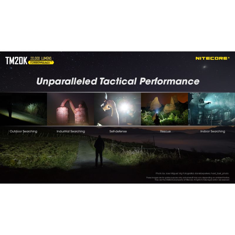 Nitecore TM20K Torcia LED Ricaricabile USB-C 20000 Lumen Per Avventure Outdoor Torcia Robusta E Leggera Ideale Per Ricerca E Soccorso E Attrezzatura Da Campeggio