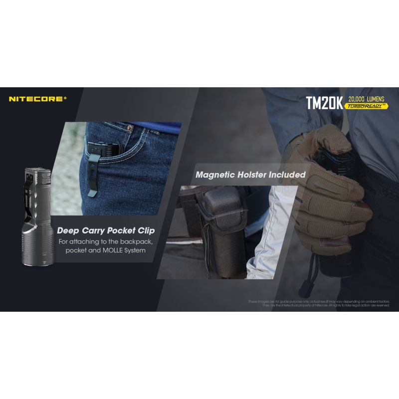 Nitecore TM20K Torcia LED Ricaricabile USB-C 20000 Lumen Per Avventure Outdoor Torcia Robusta E Leggera Ideale Per Ricerca E Soccorso E Attrezzatura Da Campeggio