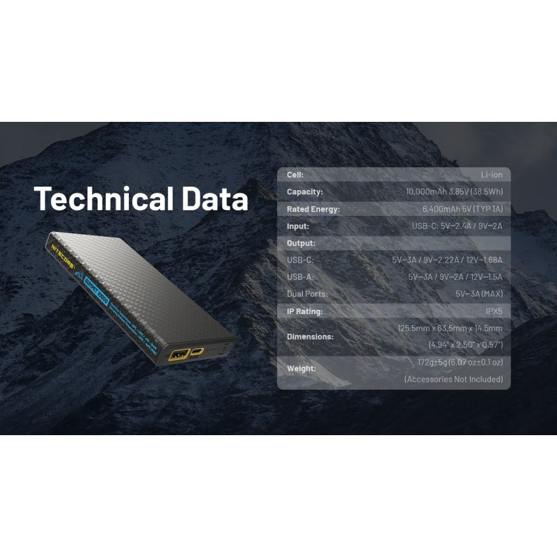 Nitecore Summit 10000 Power Bank | Freddo Estremo, Carica Rapida | Outdoor, Campeggio, Viaggi!