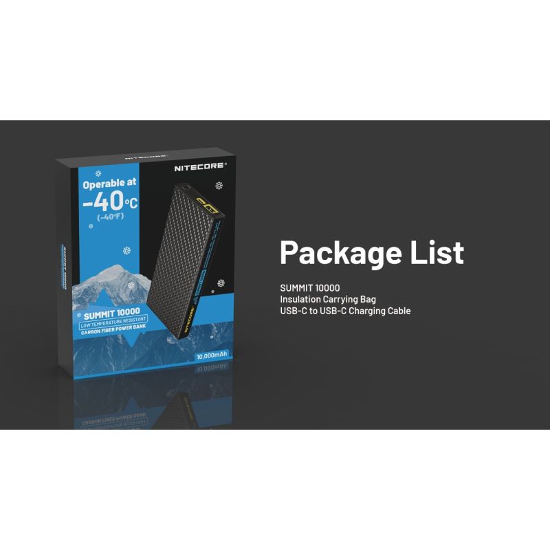 Nitecore Summit 10000 Power Bank | Freddo Estremo, Carica Rapida | Outdoor, Campeggio, Viaggi!