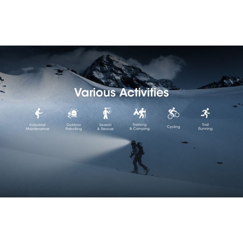 Lampada frontale LED Nitecore NU50 1400 lumen leggera e ricaricabile per illuminazione esterna attrezzatura da escursionismo e ciclismo con modalità luminose multiple lunga durata