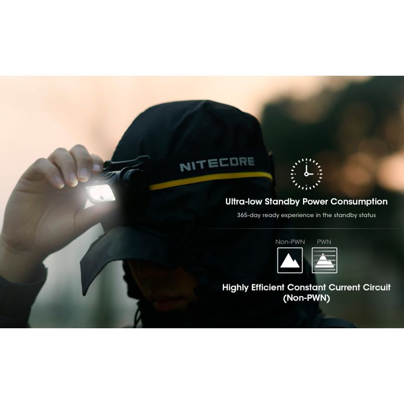 Lampada frontale LED Nitecore NU50 1400 lumen leggera e ricaricabile per illuminazione esterna attrezzatura da escursionismo e ciclismo con modalità luminose multiple lunga durata