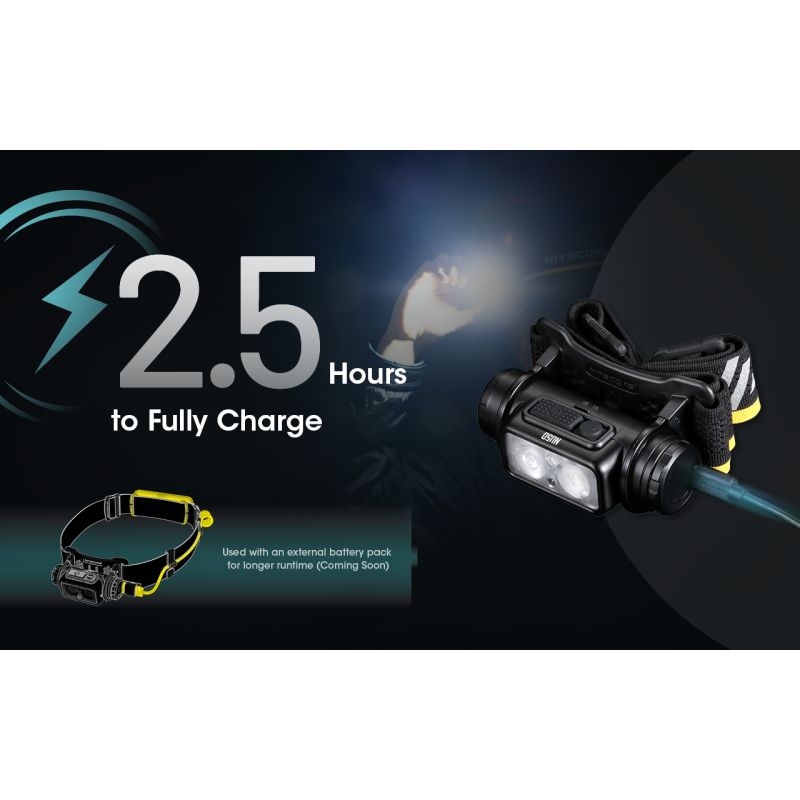 Lampada frontale LED Nitecore NU50 1400 lumen leggera e ricaricabile per illuminazione esterna attrezzatura da escursionismo e ciclismo con modalità luminose multiple lunga durata