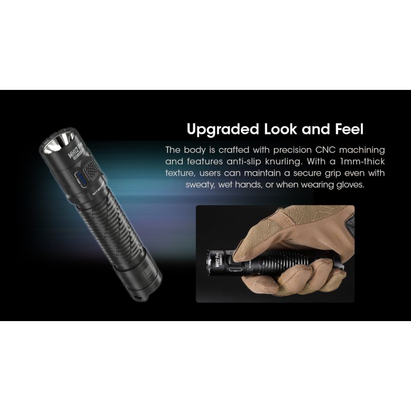 Torcia ricaricabile USB-C Nitecore MH12 Pro 3300 Lumen alta luminosità per avventure all'aperto distanza del raggio 505m escursioni notturne e preparazione per emergenze
