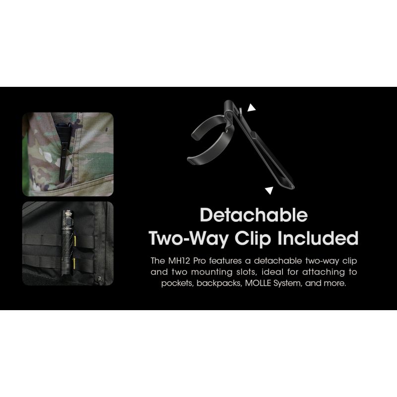 Torcia ricaricabile USB-C Nitecore MH12 Pro 3300 Lumen alta luminosità per avventure all'aperto distanza del raggio 505m escursioni notturne e preparazione per emergenze