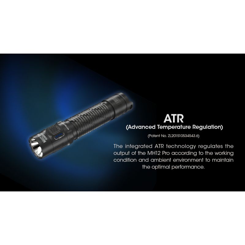 Torcia ricaricabile USB-C Nitecore MH12 Pro 3300 Lumen alta luminosità per avventure all'aperto distanza del raggio 505m escursioni notturne e preparazione per emergenze