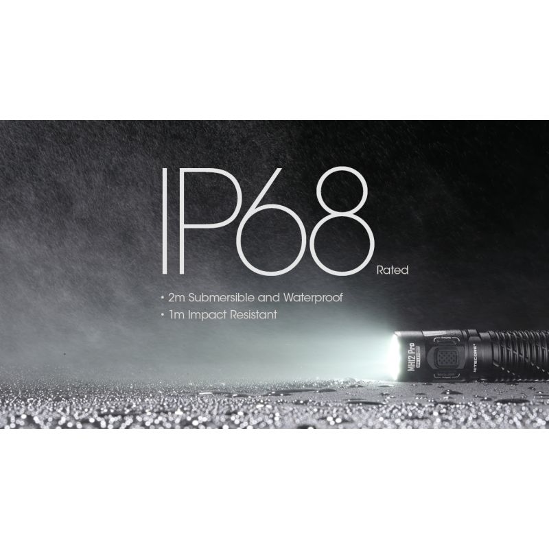 Torcia ricaricabile USB-C Nitecore MH12 Pro 3300 Lumen alta luminosità per avventure all'aperto distanza del raggio 505m escursioni notturne e preparazione per emergenze