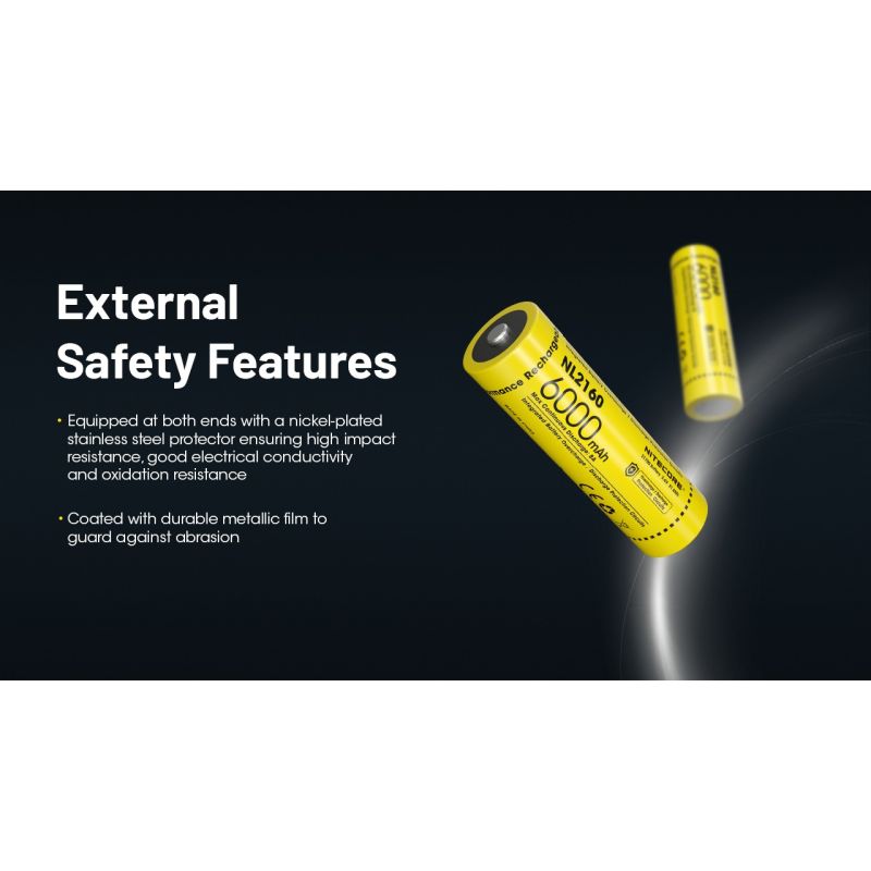 Scopri la batteria ricaricabile NITECORE NL2160 6000mAh 3.6V design compatto per torcia LED dispositivi ad alta potenza tecnologia al litio prestazioni e durata eccezionali