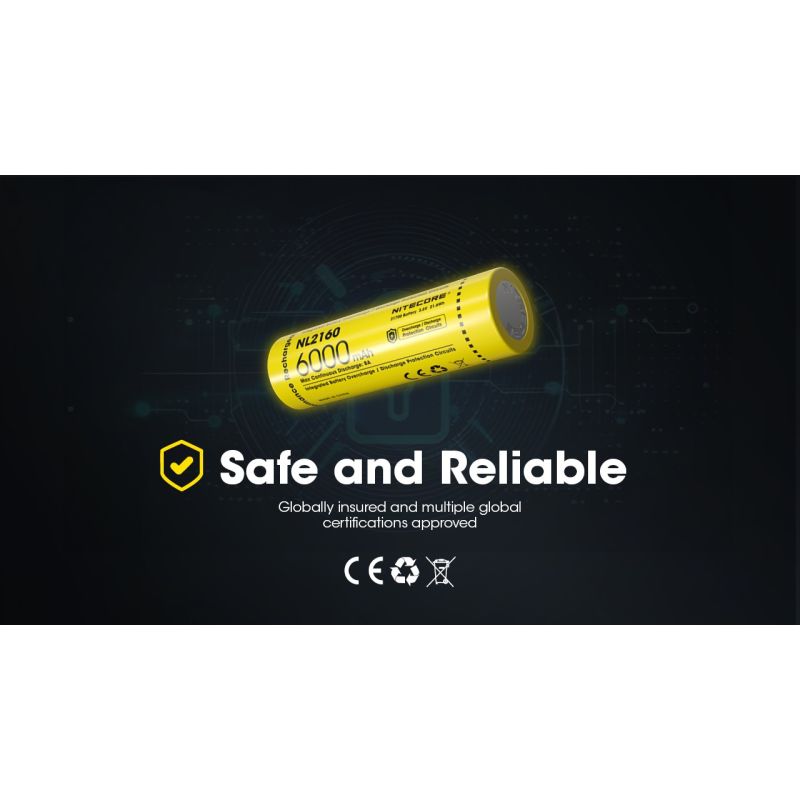 Scopri la batteria ricaricabile NITECORE NL2160 6000mAh 3.6V design compatto per torcia LED dispositivi ad alta potenza tecnologia al litio prestazioni e durata eccezionali