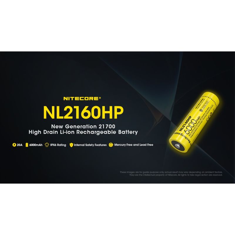 Batteria Ricaricabile NITECORE NL2160HP 6000mAh 36V Alta Capacità Li-ione USB-C Sicurezza Integrata Design Compatto Leggero Perfetta per Elettronica Campeggio Fotografia