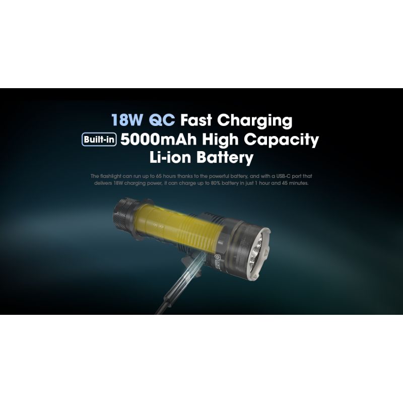 Torcia Nitecore TM9K PRO 9900 lumen ricarica USB-C torcia per ricerca e salvataggio con raggio 510 metri torcia leggera e durevole ideale per avventura e forze dell'ordine