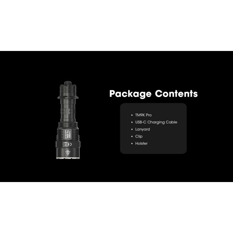 Torcia Nitecore TM9K PRO 9900 lumen ricarica USB-C torcia per ricerca e salvataggio con raggio 510 metri torcia leggera e durevole ideale per avventura e forze dell'ordine