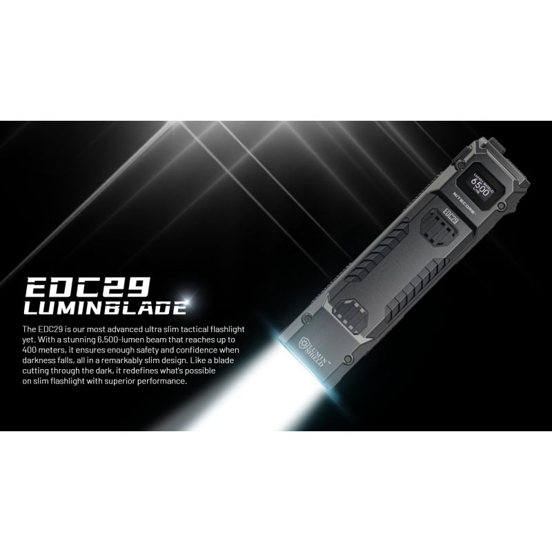 NITECORE EDC29 Torcia Portatile 6500 Lumen Ricaricabile USB-C con Visibilità a Lungo Raggio Livelli di Luminosità Regolabili per Avventure all'Aperto e Uso Urbano Affidabile e Versatile