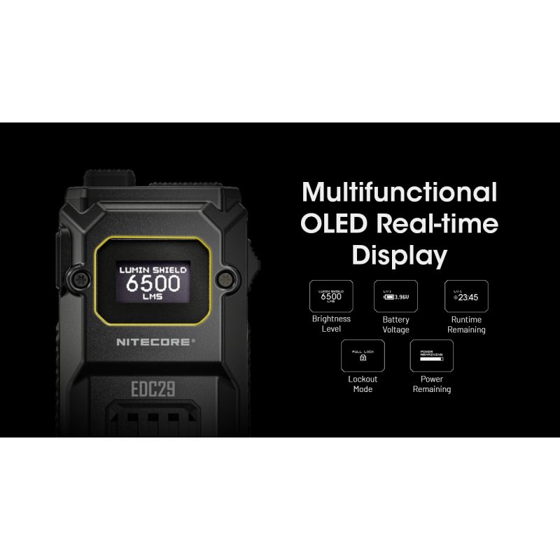 NITECORE EDC29 Torcia Portatile 6500 Lumen Ricaricabile USB-C con Visibilità a Lungo Raggio Livelli di Luminosità Regolabili per Avventure all'Aperto e Uso Urbano Affidabile e Versatile