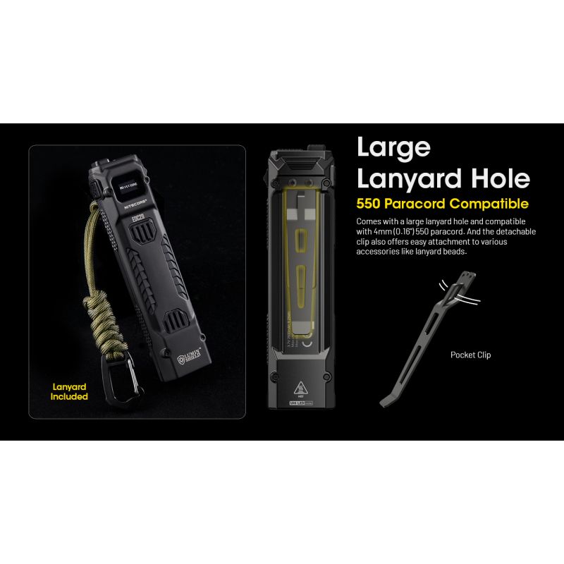 NITECORE EDC29 Torcia Portatile 6500 Lumen Ricaricabile USB-C con Visibilità a Lungo Raggio Livelli di Luminosità Regolabili per Avventure all'Aperto e Uso Urbano Affidabile e Versatile