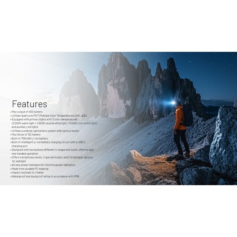 NITECORE NU25 Lampada Frontale 400 Lumen Aggiornata Ricaricabile USB-C Tre Sorgenti Luminose Perfetta per Campeggio e Running Lampada da Corsa Leggera e Versatile per Avventure Outdoor