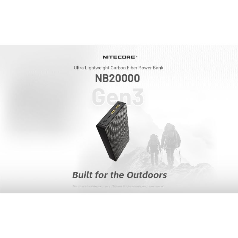 Nitecore NB20000 Gen3 QC Power Bank 20000mAh doppie porte USB-C ricarica veloce caricatore portatile leggero soluzione di potenza alta capacità per accessori elettronici