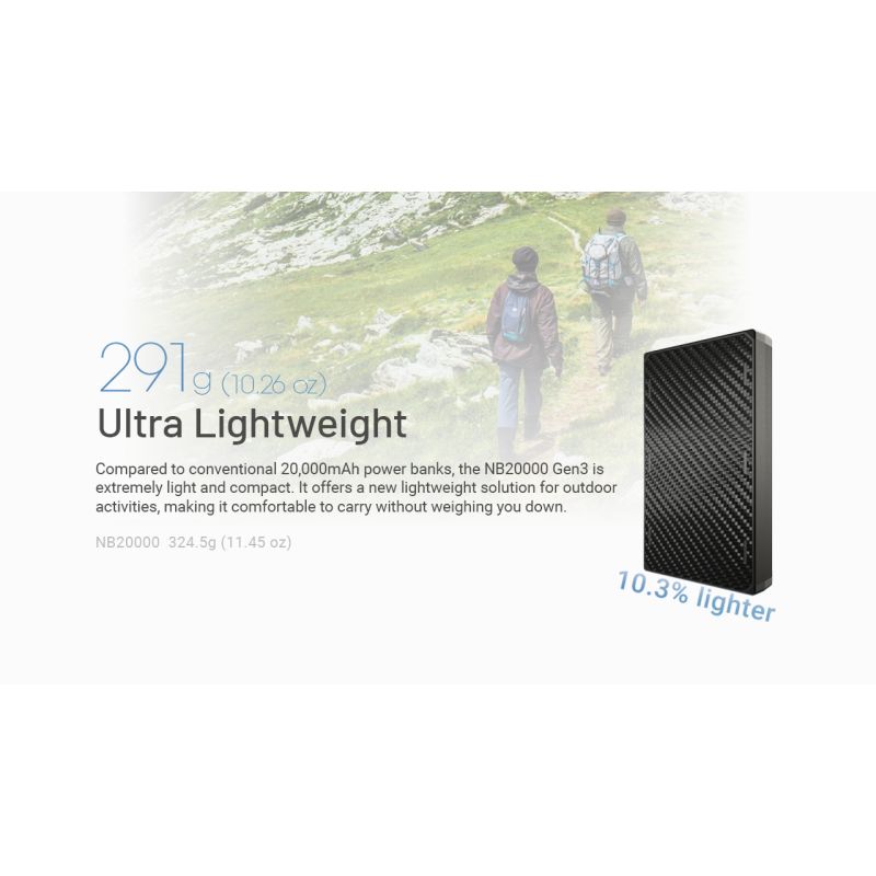 Nitecore NB20000 Gen3 QC Power Bank 20000mAh doppie porte USB-C ricarica veloce caricatore portatile leggero soluzione di potenza alta capacità per accessori elettronici