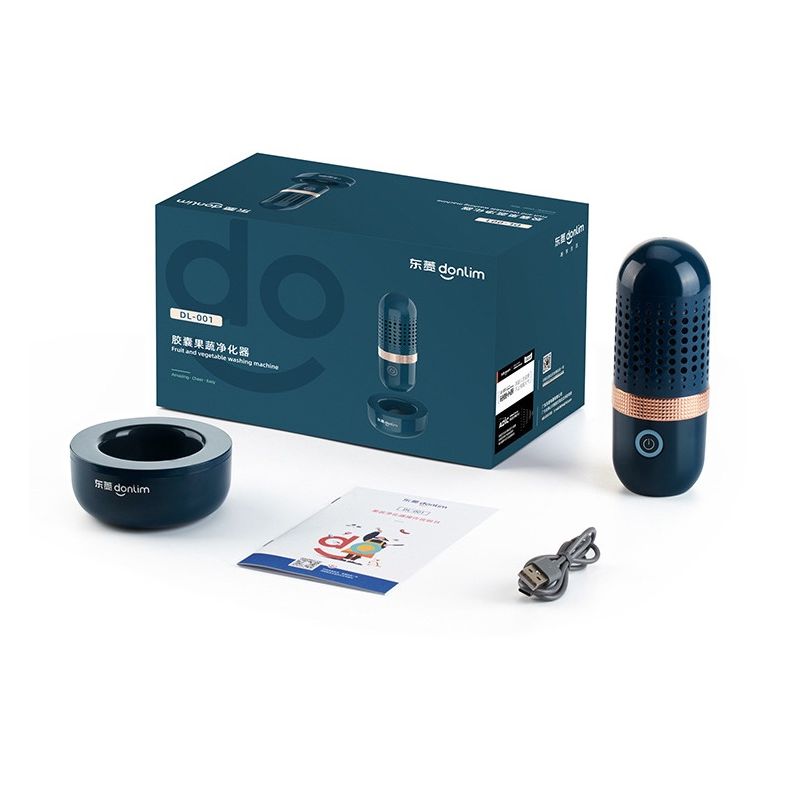 Donlim Disinfettante Verdure Lavastoviglie Lavaggio Capsule Dispositivo Cucina per Sicurezza Alimentare Rimozione Pesticidi Sanificazione Salute Design Intuitivo e Batteria Ricaricabile