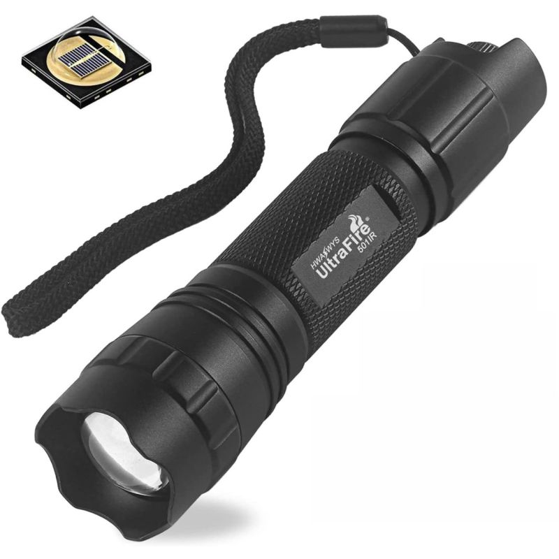 Torcia IR UltraFire 940nm Luce Invisibile per Caccia e Fauna Selvatica con Messa a Fuoco e Intensità Regolabile Ideale per Esplorazione Notturna e Illuminazione Discreta