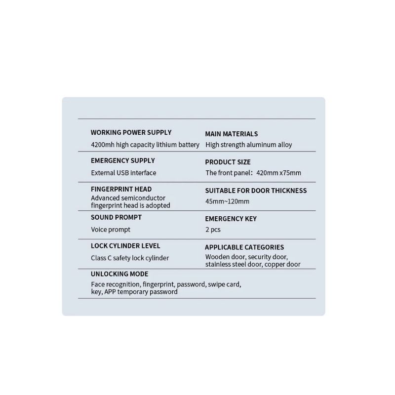 Scopri il 3D Face Smart Door Lock con telecamera di sicurezza e monitor impronta digitale per una sicurezza domestica intelligente e tecnologia avanzata con sei modi di sblocco