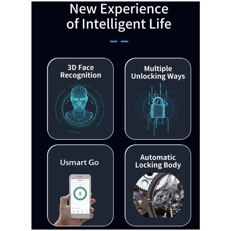 Scopri il 3D Face Smart Door Lock con telecamera di sicurezza e monitor impronta digitale per una sicurezza domestica intelligente e tecnologia avanzata con sei modi di sblocco