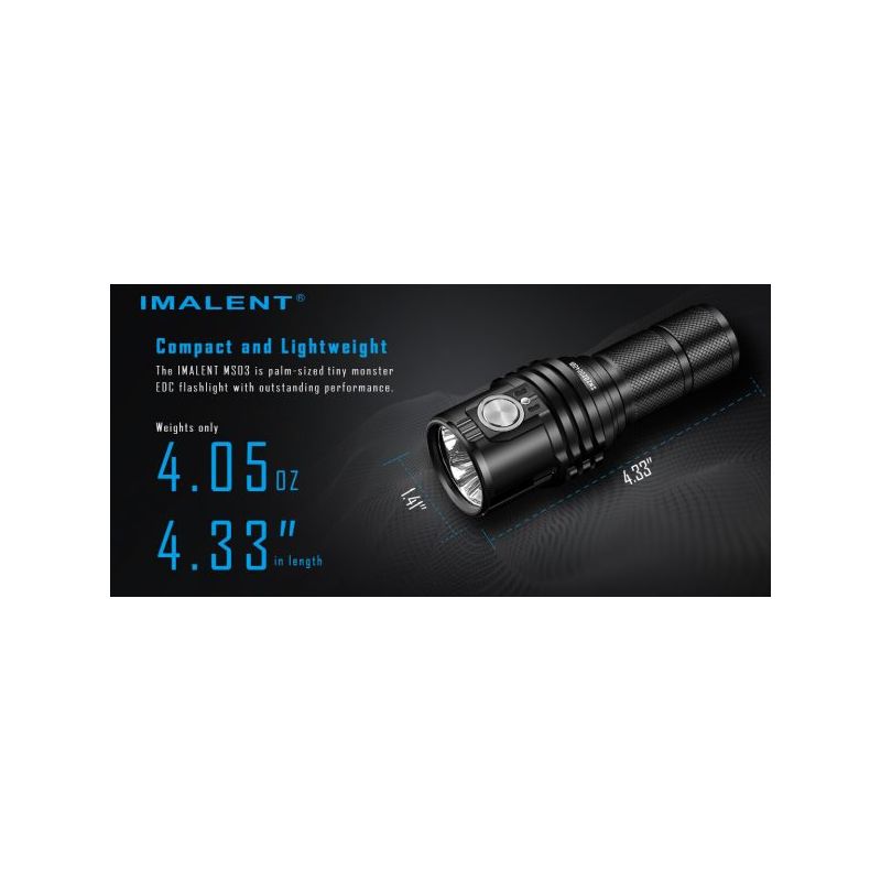 IMALENT MS03 torcia ultra-luminosa 13000 lumen tecnologia LED avanzata torcia EDC design compatto fascio 324 metri batteria 21700 torcia ad alte prestazioni per avventure all'aperto