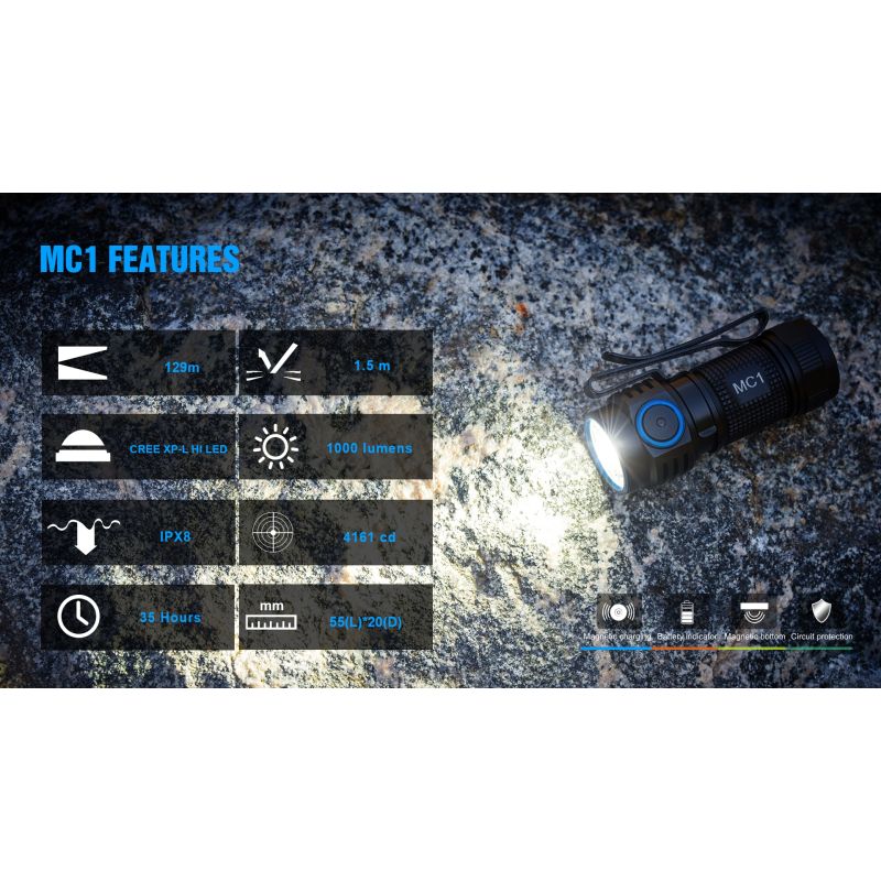 TrustFire MC1 Baton XP-L HI torcia LED 1000 lumen ultraleggera mini EDC con ricarica magnetica ideale per uso quotidiano e outdoor shopping ads portatile e compatta