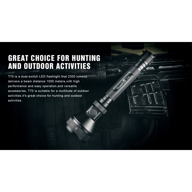 TrustFire T70 Kit XHP35 HI 2300 lumen torcia LED ricaricabile lunga distanza ideale per escursionismo e caccia alta potenza torcia portatile per sicurezza all'aperto nuova torcia
