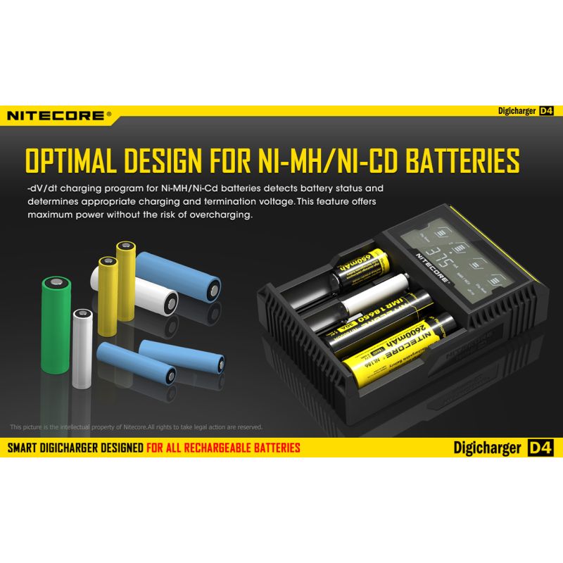 Nitecore D4 Digicharger caricabatterie intelligente con LCD Display compatibilità universale per batterie Li-Ion e Ni-MH ricarica simultanea e sicurezza avanzata acquisto conveniente