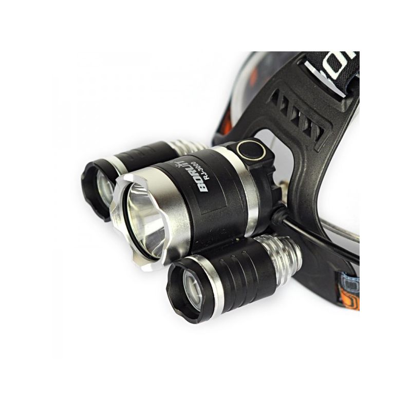 Boruit RJ-3000 lampada frontale LED con 1000 lumen modalità luce multiple faro impermeabile per illuminazione outdoor escursionismo e campeggio attrezzatura avventura nuova condizione