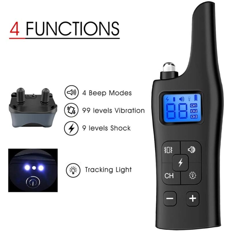 Collare Elettrico Addestramento Cani 800m Sicuro con Modalità Allenamento Regolabili per Cani Piccoli e Medi Controllo Remoto Vibrazione Shock Suono per Correzione Comportamento
