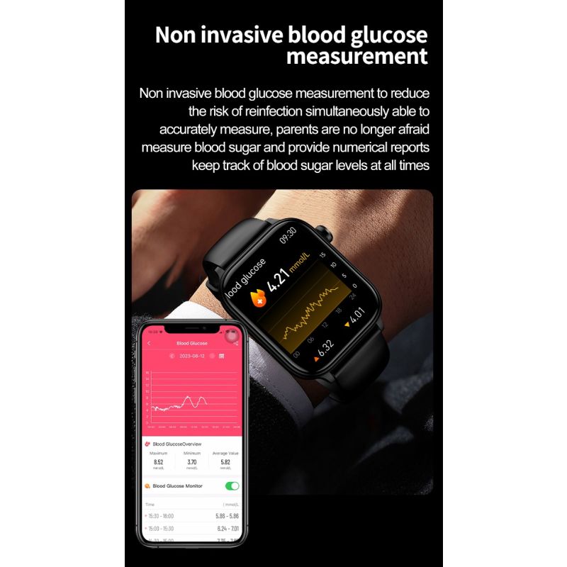 ET570 Smartwatch Glicemia ECG Frequenza Cardiaca Pressione Sanguigna - Il Tuo Benessere al Polso