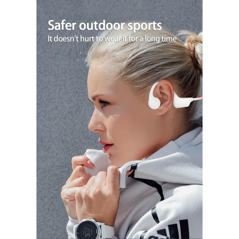 Auricolari nuoto conduzione ossea 16GB memoria impermeabile IP68 Bluetooth compatibile ideale per sportivi musica wireless ascolto sicuro e consapevolezza ambientale