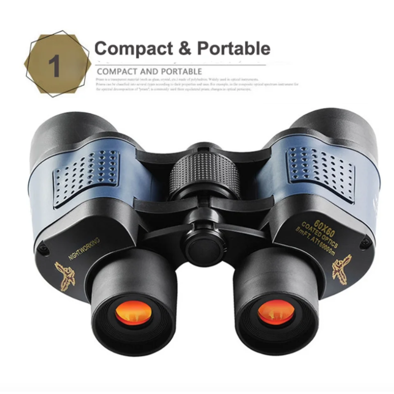 Binocolo 60x60 BAK4 potente e portatile per visione a lunga distanza tecnologia ottica avanzata e lenti completamente multistrato per birdwatching ed escursionisti