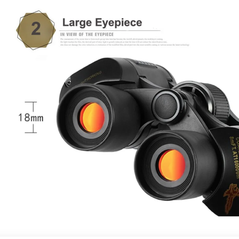 Binocolo 60x60 BAK4 potente e portatile per visione a lunga distanza tecnologia ottica avanzata e lenti completamente multistrato per birdwatching ed escursionisti