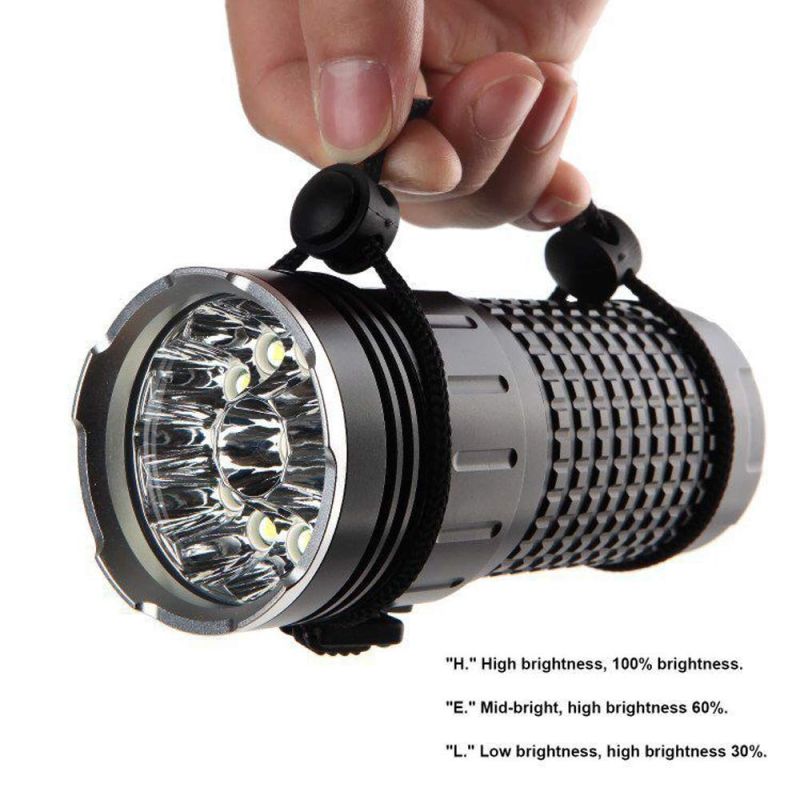 SKY RAY Torcia LED 15000 Lumen Ricaricabile USB Type-C Robusta e Versatile con Display Digitale Ideale per Campeggio Emergenze Navigazione Sicura Alta Luminosità