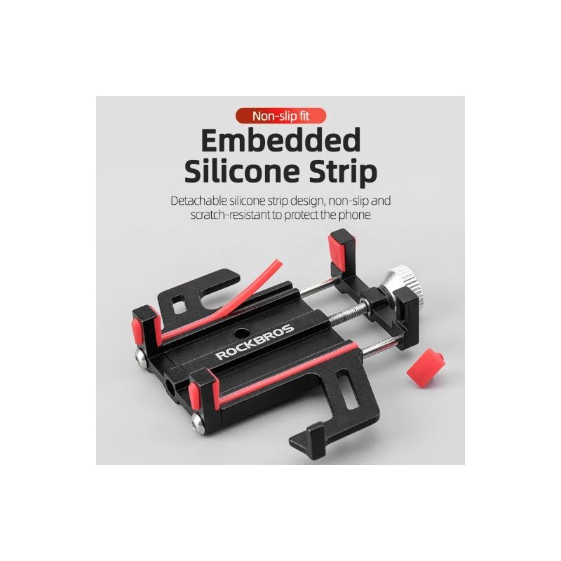 Scopri il ROCKBROS Supporto Telefono Moto Bicicletta Elettrica Design Innovativo Lega di Alluminio CNC con Cinque Artigli e Nastro Antiscivolo Sicuro Stabile Versatile Accessori Bici