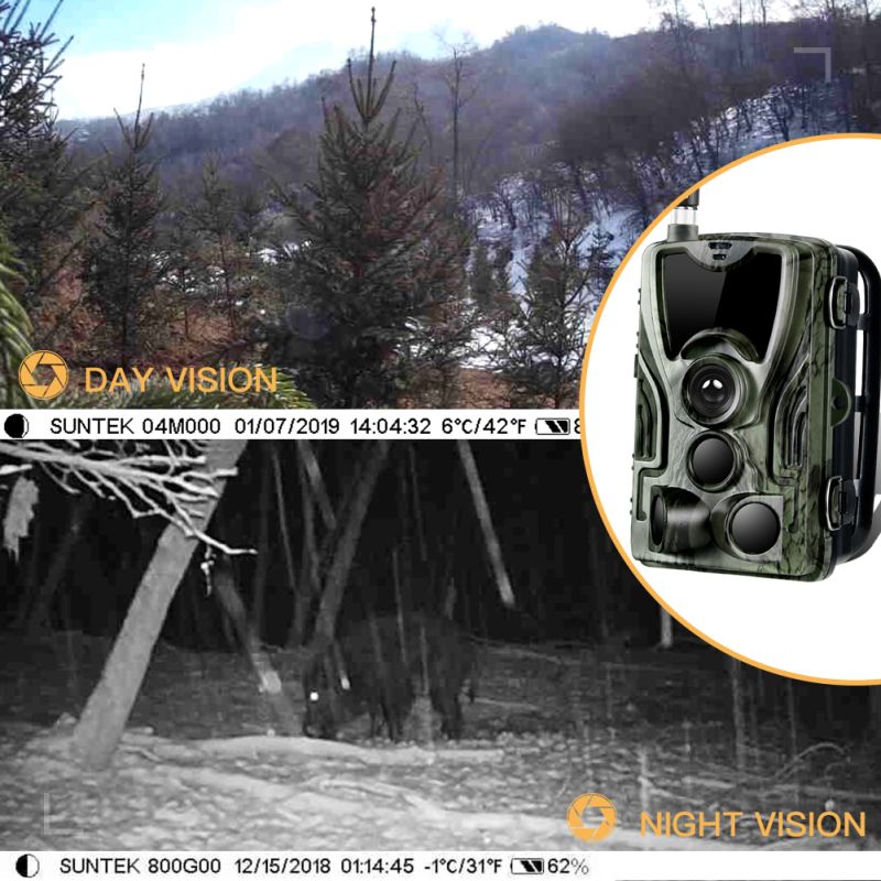 Telecamera da Caccia Mobile HC801M 20MP 1080P Visione Notturna Trail Wildlife Camera 2G MMS SMS Perfecta per Osservazione della Natura Infrarosso Game Camera 42 LED