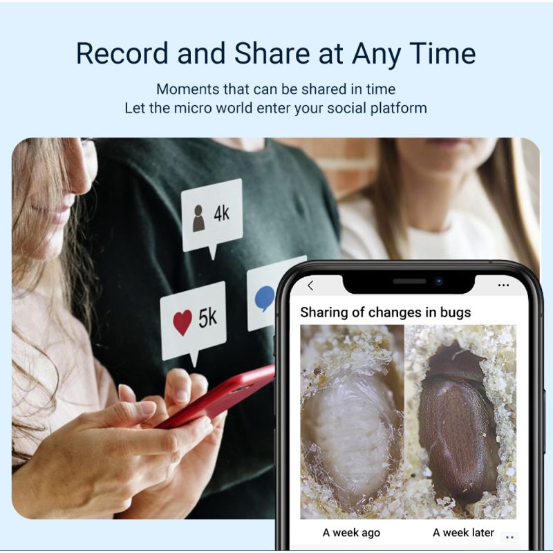 Lente per Microscopio APEXEL 200X per iPhone Samsung Smartphone Fotografia Mobile Ottiche Multistrato Complete Immagini ad Alta Definizione Esplorazione della Natura Dettagli Intuitivi