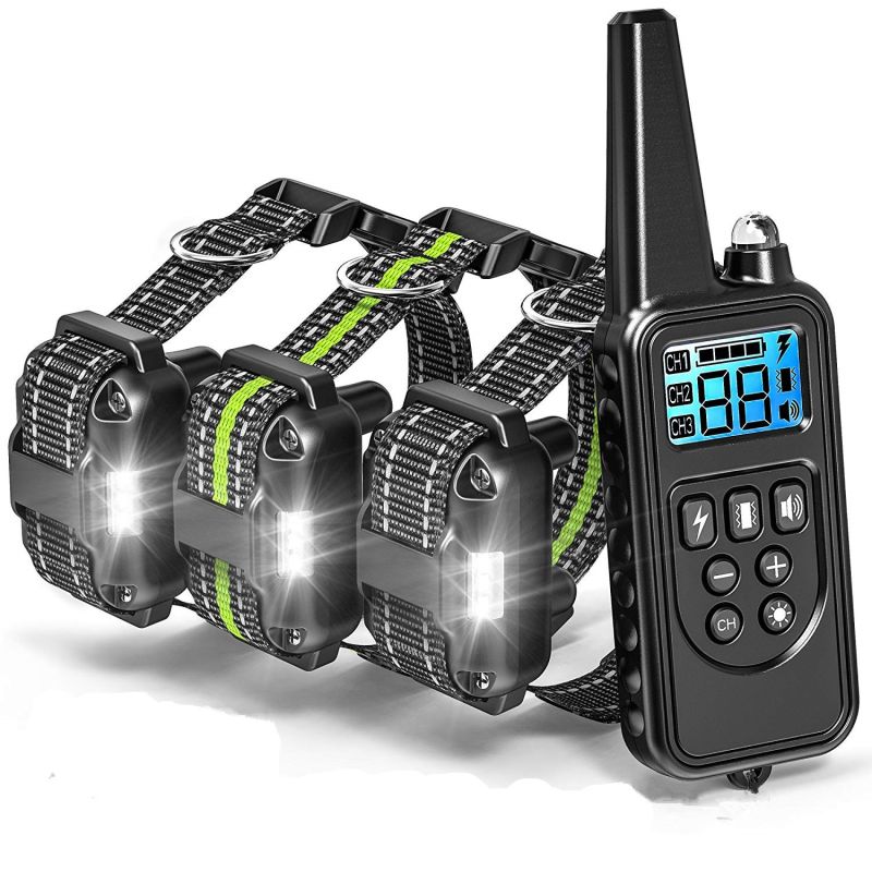 Collare di Addestramento per Cani Elettrico Impermeabile e Ricaricabile con Display LCD e Telecomando a 800m Modalità Shock Vibrazione Suono per Addestramento Efficace di Cani di Tutte le Dimensioni